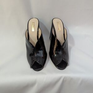 Louise et Cie Black Patent Leather Mules, Size 8m